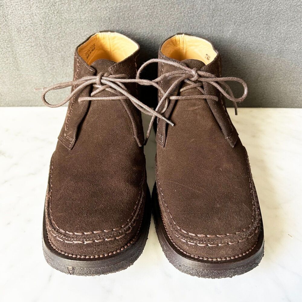 Bally Pontos Chukka Boots Men's Size 7.5 D Brown Suede Leather Gum Sole Italy